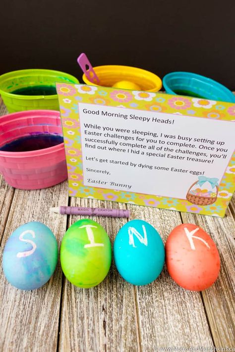 Easter Activities, Free Printables, Party Ideas, Recipes and More Treasure Map Ideas, Treasure Hunt Ideas, Bunny Crayons, Easter Egg Hunt Ideas, Egg Hunt Ideas, Easter Egg Hunt Clues, Easter Treasure Hunt, Egg Hunt Sign, Easter Jokes