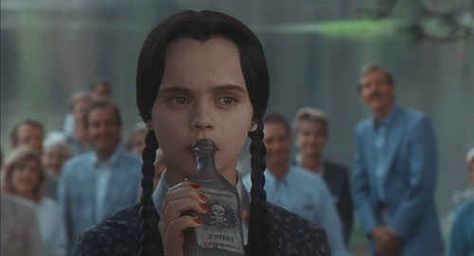 You have no shame in having a little drinkity-drink. | 17 Signs That You Are Wednesday Addams Wednesday Addams, Quotes, Hair