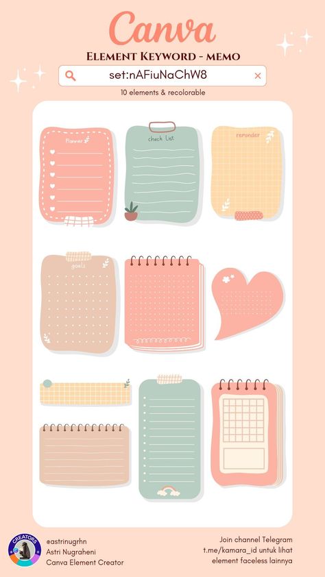 Canva Element Keyword Cute Pastel Memo and Pl Slambook Ideas, Canva Clipart, Canva Elements Keyword Aesthetic, Canva Stickers, Aesthetic Frame, Canva Codes, Keyword Elements Canva, Business Fonts, Diy Beaded Rings