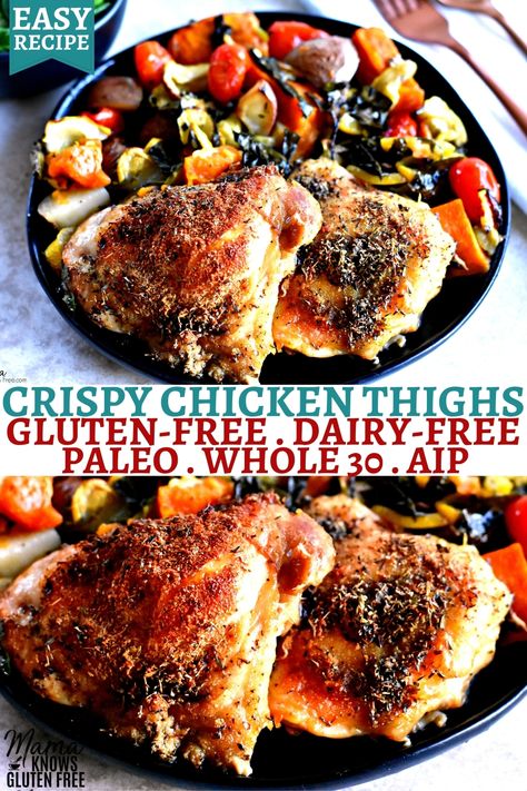 Gluten Free Chicken Thigh Recipes Crockpot, Chicken Thigh Gluten Free Recipe, Gluten Free Dairy Free Chicken Thigh Recipes, Dairy Free Chicken Thigh Recipes, Aip Chicken Thigh Recipes, Chicken Thigh Recipes Dairy Free, Low Fodmap Chicken Thighs, Aip Chicken Thighs, Paleo Chicken Thigh Recipes