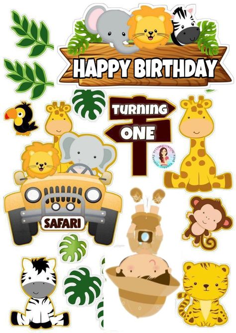 Jungle Theme Images, Safari Theme Cake Topper Printable, Jungle Cake Topper Printable, Safari Cake Topper Printable, Jungle Theme Cake Topper, Safari Topper, Zoo Cake Topper, Animal Topper, Safari Cake Topper