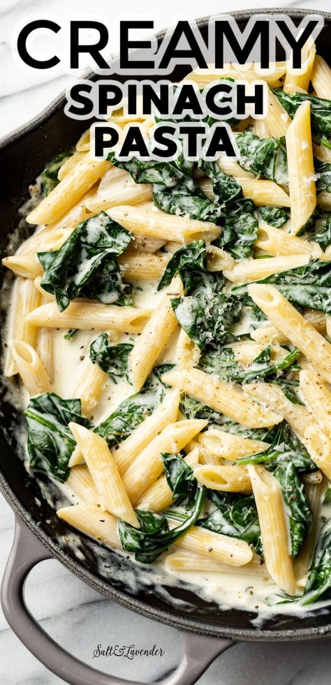 Paleo Pasta Dishes, Creamy Spinach Pasta, Creamy Chicken Spinach Pasta, Spinach Pasta Recipe, Quick Paleo, Paleo Pasta, Spinach Artichoke Pasta, Spinach Pasta Recipes, Salad Appetizer Cups