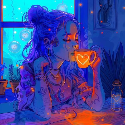 Peaceful Woman Art, Beauty Salon Paintings, Spiritual Artwork Paintings, Witch Character Design Modern, Artwork Aesthetic, Neon Girl, Vibes Art, Goth Art, Mystical Art