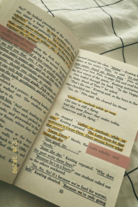 Annotated Poetry, Dead Poets Society Annotations, Donna Tartt, Dead Poets Society, Book Annotation, Cool Books, Best Inspirational Quotes, Pride And Prejudice, Poets