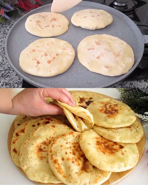 Quick Bread in 10 Minutes (No Oven Required!) - Greenku Recipes Quick Bread Dough Recipe, Quick No Need Bread, Homemade Bread In Oven, 10 Minute Bread No Oven, Quick Flat Bread Recipes Easy, Fast Rising Bread Recipes, No Rise Quick Bread, Meditterean Bread Recipes, Stuffed Flat Bread Recipe