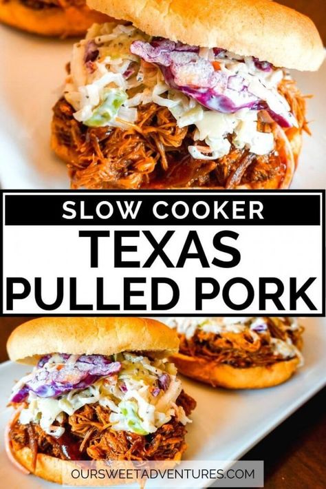 Slow Cooker Texas Pulled Pork, Texas Pulled Pork, Crock Pot Pulled Pork Recipe, Pork Crockpot Recipes, Pulled Pork Sandwiches, Pork Sandwiches, Crockpot Pulled Pork, Slow Cooker Pulled Pork, Pulled Pork Recipes