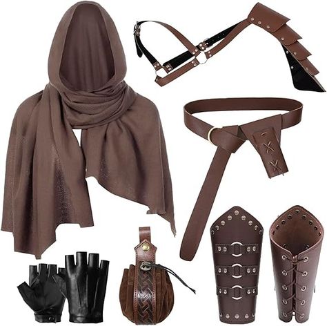 9Pcs Medieval Knight Leather Belt Shawl Men Renaissance Set Shoulder Cape Scarf Buckle Bracers Retro Sword Gloves : Amazon.ca: Clothing, Shoes & Accessories Fantasy Accessories Male, Scarf Buckle, Cape Scarf, Shoulder Cape, Medieval Knight, Inspiration Board, Archery, Leather Belt, Sport Outfits