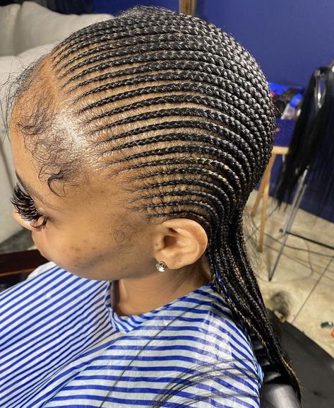 Push Back Hairstyles Black Women, Push Back Hairstyles, Push Back Braids, Freehand Hairstyle For Black Women, Push Back Hairstyle, Kids Hair Braids, Straight Up Hairstyles, Cornrows With Beads, Cornrows Natural