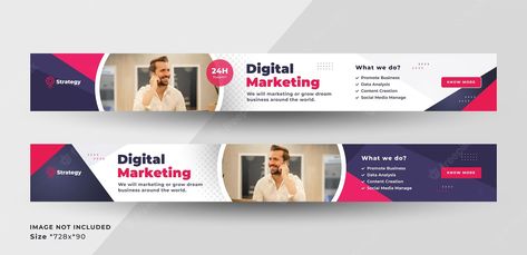 Premium Vector | Grow business large promotion web banner Long Banner Design, Email Ideas, Youtube Banners, Business Promotion, Work Inspiration, Social Media Banner, Web Banner, Menu Design, Post Design