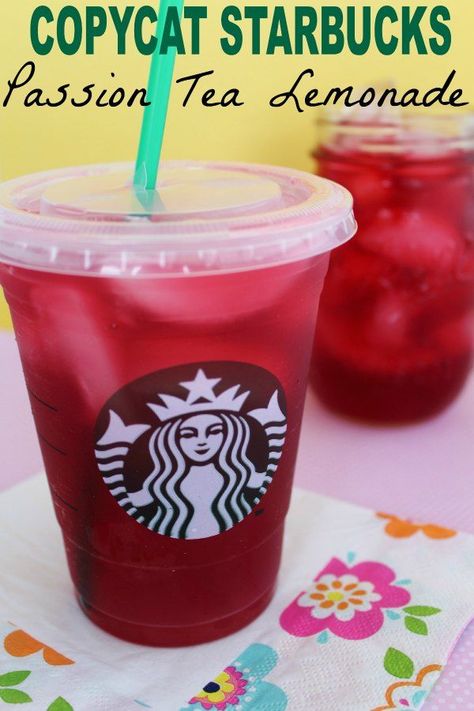 Copycat Starbucks Passion Tea Lemonade Recipe Mio Drink Recipes, Starbucks Passion Tea, Tea Lemonade Recipe, Squats Motivation, Lemonade Tea Recipe, Lemonade Strawberry, Recipes Pineapple, Passion Tea Lemonade, Starbucks Tea