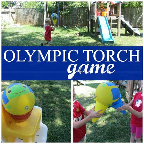 olympic torch game for kids Preschool Olympics, Sport Crafts, Backyard Games Kids, Olympic Theme Party, Olympic Games For Kids, Kids Olympics, Olympic Crafts, Olympics Activities, Olympic Theme