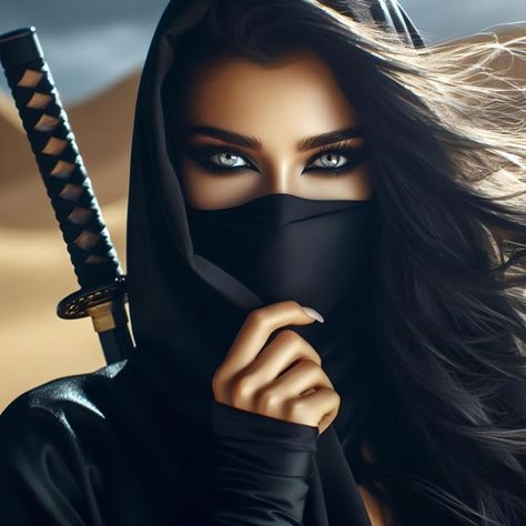 Ninja woman - Nina Female Ninja, Anime Lock Screen Wallpapers, Female Vampire, Dark Fantasy Artwork, Ninja Girl, Ninja Art, Fashion Feminine, Beautiful Blue Eyes, Creative Profile Picture