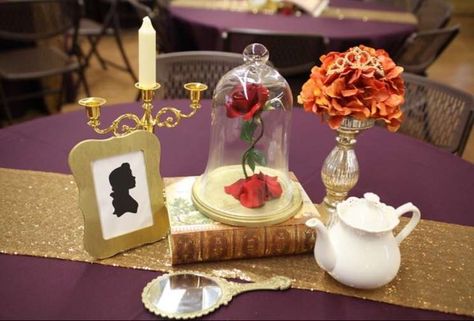 Disney Princess Party Centerpieces, Belle Centerpieces, Disney Princess Birthday Party Ideas, Disney Princess Centerpieces, Beauty And The Beast Quince, Beauty And The Beast Wedding Theme, Fairytale Disney, Belle Birthday Party, Princess Birthday Party Ideas