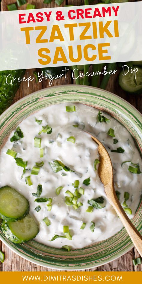 Gyro Sandwich, Tzatziki Sauce Recipe Easy, Greek Tzatziki, Greek Sauce, Cucumber Dip, Cucumber Sauce, Tzatziki Sauce Recipe, Homemade Tzatziki Sauce, Tzatziki Recipes