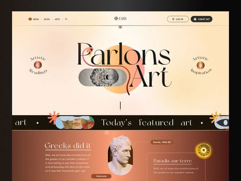 Art Collection and Blog Landing Page by Jamal Hayder for Rylic Studio on Dribbble Painter Website Design Inspiration, Blog Landing Page Design, Art Studio Website, Blog Page Design, Art Website Design, Blog Landing Page, Web Design Landing Page, Art Web Design, Mises En Page Design Graphique