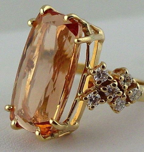 Imperial Topaz Ring, Vintage Setting, Imperial Topaz, Topaz Jewelry, Antique Design, Fine Rings, Love Ring, Topaz Ring, Exquisite Jewelry