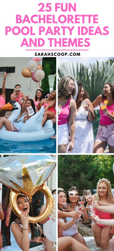 Unleash the Fun! 25 Unique Bachelorette Pool Party Ideas and Themes That Will Make It A Night to Remember! 😀 #bachelorette Pool Bachelorette Party Decoration, Water Themed Bachelorette Party, Pool Bachelorette Party Ideas, Pool Party Bachelorette Ideas, Bachelorette Pool Party Ideas, Pool Bachelorette Party, Unique Bachelorette Party Themes, Bachelorette Party Pool, Pool Bachelorette