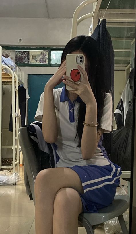 Asian High School Aesthetic, Chinese School Uniform Girl, China School Uniform, Chinese School Uniform, School Sports Uniform, Chinese High School, School Uniform Girl, Outfit Inspo School, Au Pics