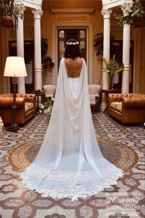 Cape Veil Long Sleeve Dress, Greek Wedding Veil, Wedding Dresses With Capes, Wedding Gown With Cape, Greek Wedding Dress, Tulle Mermaid Wedding Dress, Wedding Dress Cape, Wedding Dress With Cape, Veil Cape