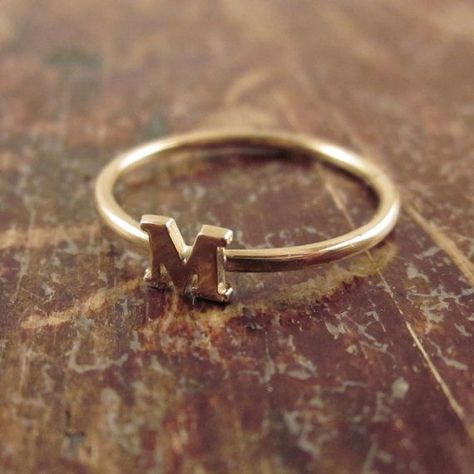 #M letter Search Gold Initial Ring, Girlfriend Jewelry, Teen Jewelry, Gold Rings Stackable, Letter Ring, Fame Dr, Letter M, Initial Ring, Gold Initial