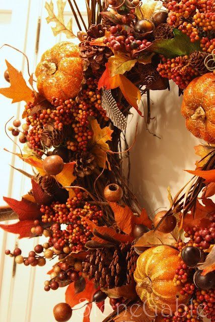 Fall Foliage Decor Ideas | M&J Blog Pumpkin Wreath Tutorial, Fall Deco, Autumn Decorating, Wreath Tutorial, Fabulous Fall, Pumpkin Wreath, Autumn Wreaths, Fall Holidays, Arte Floral