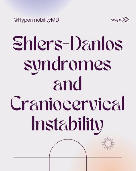 Linda Bluestein MD (hEDS / HSD spc) on Instagram: "Are you aware of the connection between EDS and CCI (Craniocervical Instability)? What are the Ehlers-Danlos syndromes (EDS)? EDS is a group of connective tissue disorders that affects all bodily organs and primarily the skin, joints, and connective tissue throughout the body. What is craniocervical instability (CCI)? Ligaments in the upper cervical spine become loose which can lead to neurological and other symptoms. What are the causes? - Ehlers Danlos Syndrome Stretches, Craniocervical Instability Symptoms, Elhers Danlos Syndrome, Connective Tissue Disorder, Ehlers Danlos Syndrome Hypermobility, Ehlers Danlos Syndrome Awareness, Blurred Vision, Spine Health, Spoonie Life