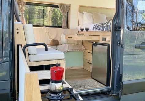 Campervan for Hire in Sydney NSW from $110.00 "Harlow" :: Camplify T25 Van Interior, Projector In Van, Camper Van Projector, Campervan Rental, Campervan Hire, Van Living, Camper Van, Sydney, Tiny House