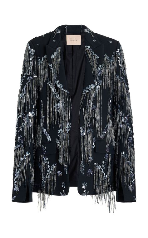 Anodise Fringed Wool Blazer Jacket By Cucculelli Shaheen | Moda Operandi Cucculelli Shaheen, Fringe Blazer, Swift Concert, Taylor Swift Concert, Tube Beads, Wool Blazer, Modern Fashion, Moda Operandi, Fashion Ideas