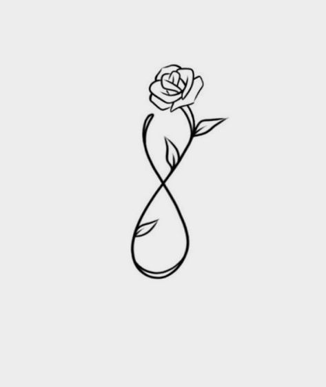 Infinity With Rose Tattoo, Infinity Tattoo Meaning, Rose Tattoo Stencil, Maching Tattoos, Infinity Design, Mother Daughter Tattoos, Rose Tattoo Design, Forever Rose, Body Is A Temple