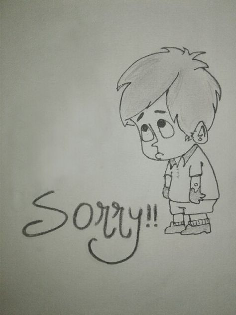 Cute Sorry Drawing For Boyfriend, I’m Sorry Drawing, Sorry Drawing For Girlfriend, Sorry Images Friends, Sorry Jaan Images, Sorry Drawing Cute, Sorry Drawing For Boyfriend, Apology Drawing, Sorry Cartoon