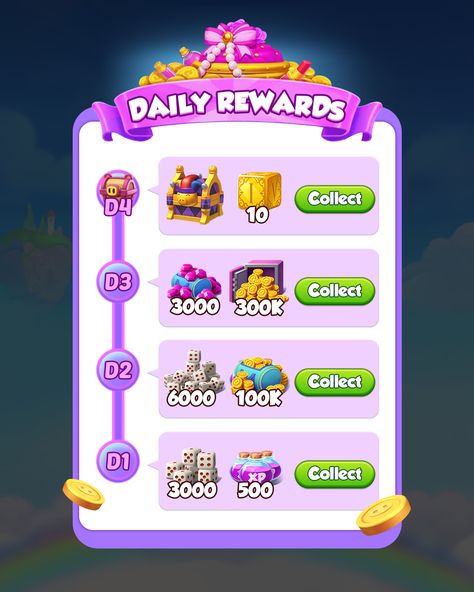 Puzzle Game Ui, Coin Frame, Daily Puzzle, Daily Rewards, Learning Games For Kids, Digital Marketing Design, Game Interface, Game Ui Design, Daily Challenges