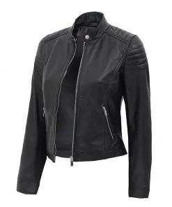 Leather Jacket Details, Women Leather Jacket, Cafe Racer Leather Jacket, Black Biker Jacket, Black Leather Moto Jacket, Womens Black Leather Jacket, Cafe Racer Jacket, Lambskin Leather Jacket, Real Leather Jacket