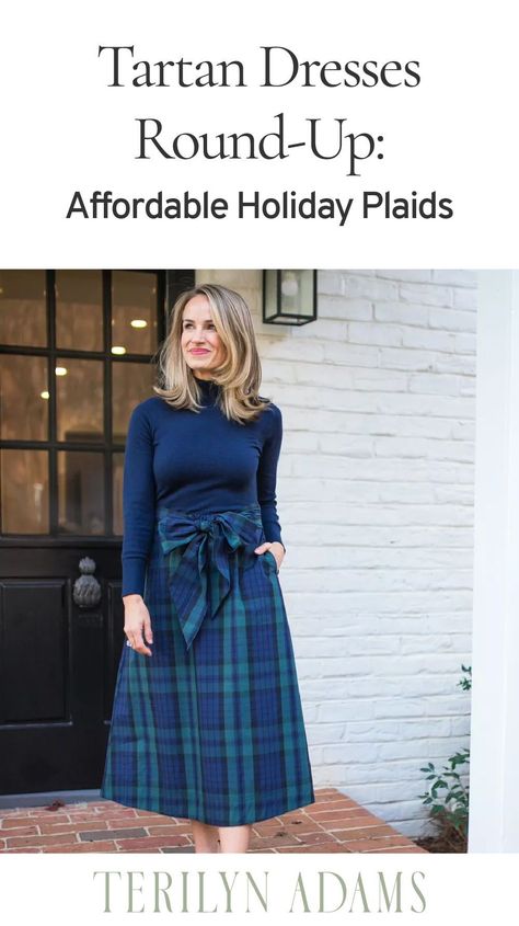 I’ve always been partial to plaid for the holidays. Something about it feels so festive and classic, yet it doesn’t fully scream “Christmas!” like some holiday prints do. While I do LOVE a true tartan print, I’m also a fan of black-watch plaid and other variations of plaid for the holidays, so I’m sharing lots of different options. The best part? Everything linked in this post is affordable! Tartan Christmas Outfit, 2024 Christmas Outfits, Plaid Christmas Skirt Outfit, Plaid Dress For Christmas Holiday, Plaid Family Pictures Outfits, Christmas Party Dress Tartan, Christmas Dress Women Plaid, Womens Plaid Christmas Dress, Womens Christmas Outfits