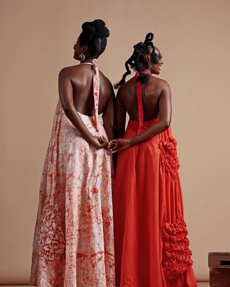 Black Tie Optional Attire, Halter Maxi Dress Summer, Brazil Dress, Orange Splash, African Attire Dresses, African American Fashion, Luxury Clothing Brands, Orange Maxi Dress, Brand Stylist