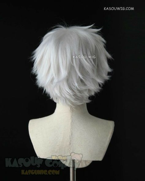 Kasou Wig, Gojou Satoru, Short White Hair, Layered Short, Manga Hair, Hair Inspiration Short, Nier Automata, Fluffy Hair, Hair Crush