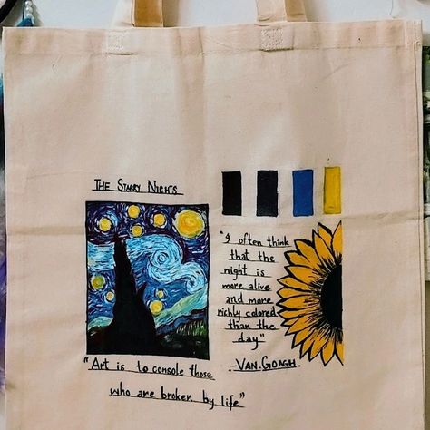 Carry your style with you wherever you go! 🌟 Shop our chic tote bags now! #FashionOnTheGo #trendytotes #HandPainted #starrysky #vangogh #photography#Fashionista #genz#socialmedia #smallbusiness #ａｅｓｔｈｅｔｉｃ #follow #like Artist Merchandise Ideas, Artistic Canvas Bags For Gifts, Artistic Canvas Gift Bag For Shopping, Artsy Canvas Tote Bag, Artsy Tote Bags For Shopping, Van Gogh Tote Bag, Starry Sky, Art Business, Van Gogh