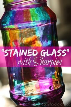 Diy Sharpie Crafts, Diy Mason Jar Lights, Happy Hooligans, Sharpie Crafts, Diy Sharpie, Sharpie Markers, Diy Jar Crafts, Sharpie Art, Mason Jar Crafts Diy