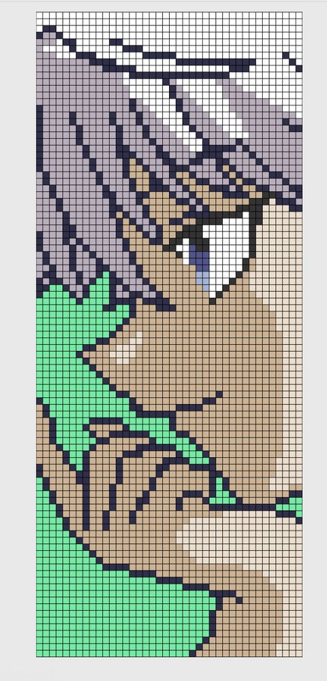 Killua Alpha Pattern, Hunter X Hunter Pixel Art, 32x32 Pixel Art Anime, Pixel Art Manga, Anime Perler, Anime Blanket, Crochet Baby Doll, Fancy Crochet, Crochet Grid