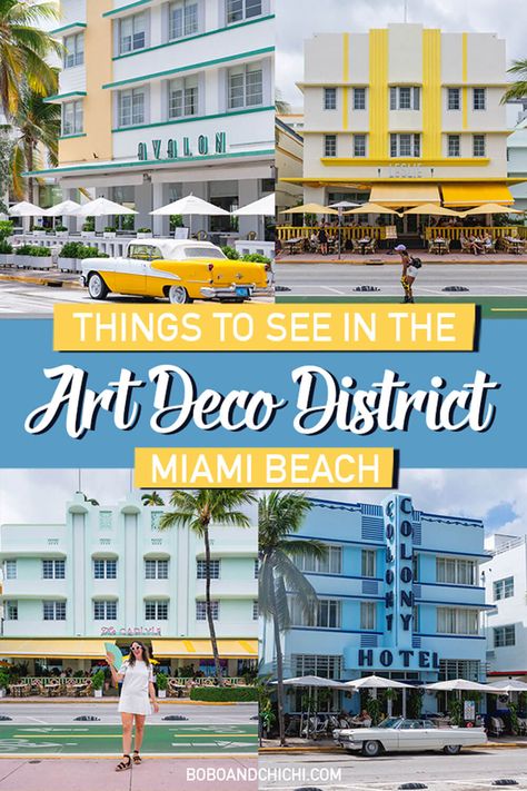 Magical Places To See in the Miami Beach Art Deco District (Landmarks & Things to Do) - Bobo and ChiChi What To Do In Miami, Miami Beach Art Deco, Art Deco Miami, Beach Art Deco, Miami Beach Hotels, Art Deco Hotel, The Colony Hotel, Mediterranean Revival, Miami Art Deco