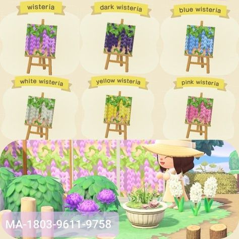 Madi 💖🌈✨ on Twitter: "… " Custom Design Portal Animal Crossing, Flower Stand Acnh Code, Animal Crossing Clear Path Code, Clear Path Acnh, Stall Designs Acnh, Acnh Wisteria, Simple Panel Design, Wisteria Design, Acnh Inspiration