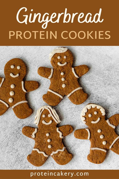 Protein Cookies With Protein Powder, Recipes With Whey, Protein Gingerbread Cookies, Vanilla Protein Powder Recipes, Gym Foods, Protein Gingerbread, Recipes With Protein Powder, Vegan High Protein Recipes, High Protein Dessert Recipes