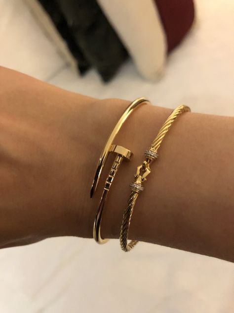 cartier juste un clou bracelet | Page 178 - PurseForum Jewelry Accessories 2022, Cartier Nail Bracelet Stack, Gold Bracelet Cartier, Stack Bracelets Gold, Nail Bangle Cartier, Gold Bracelets Aesthetic, Cartier Bracelet Aesthetic, Kada Designs Gold, Just Un Clou Bracelet