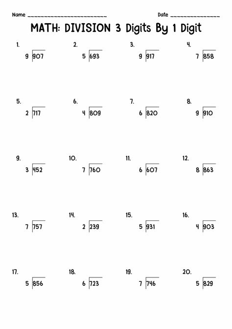 Grade Seven Math Worksheets, 5th Grade Division Worksheets, 4th Grade Division Worksheets, Fourth Grade Math Worksheets, 4 Grade Math Worksheets, 4th Class Maths Worksheet, Maths Worksheets Grade 4, Long Division Worksheets 4th Grade, Grade 4 Division