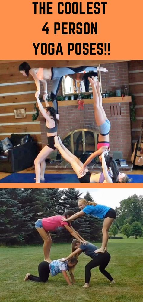 Fun yoga poses for four people! #acroyoga #yogaposes #dailyyoga #yogacommunity #yogaeveryday #4personyoga #groupyoga