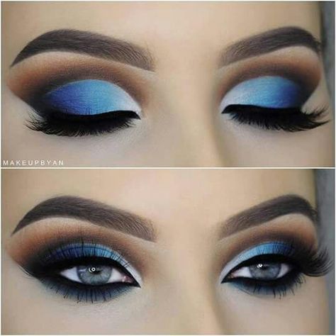 . Eye Makeup For Blue Eyes, Drag Make-up, Makeup For Blue Eyes, Cut Crease Makeup, Smink Inspiration, Hooded Eye Makeup, Eye Makeup Steps, Beauty Make-up, Eye Makeup Designs