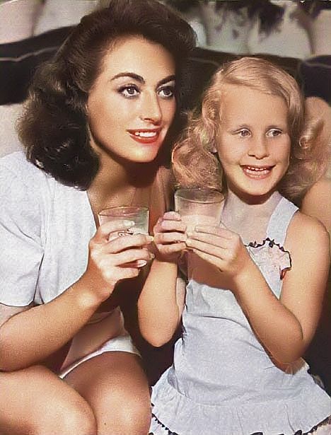 Joan Crawford Children, Mommie Dearest, Vintage Celebrities, Golden Hollywood, Hollywood Glamor, Mother Daughter Relationships, Mommy Dearest, Myrna Loy, Bad Moms