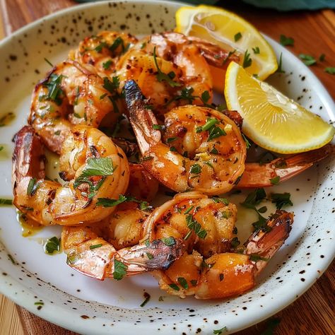 Delicious Greek-inspired grilled prawns with flavorful marinade Prawn Marinade Recipes, Greek Prawn Recipes, Greek Prawns, Mediterranean Prawns, Greek Prawns Feta, Prawn Marinade, Greek Prawn Saganaki, Grilled King Prawn Recipes, Greek Seafood