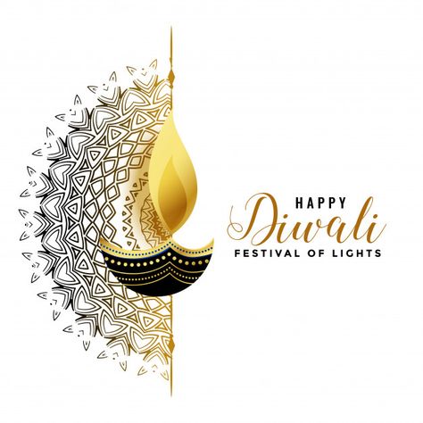 White diwali background with golden diya Free Vector | Free Vector #Freepik #vector #freebackground #freediwali #freelight #freecelebration Diwali Vector, Happy Diwali Wishes Images, Diya Designs, Diwali Background, Happy Diwali Wallpapers, Diwali Design, Diwali Poster, Diwali Quotes, Diwali Cards