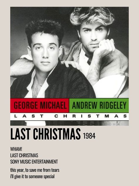 minimal aesthetic holiday polaroid christmas song poster for last christmas by wham (george michael and andrew ridgeley) Wham Poster, Last Christmas Wham, Christmas Music Videos, Andrew Ridgeley, Everything She Wants, George Michael Wham, Real Music, Holiday Songs, Christmas Poster