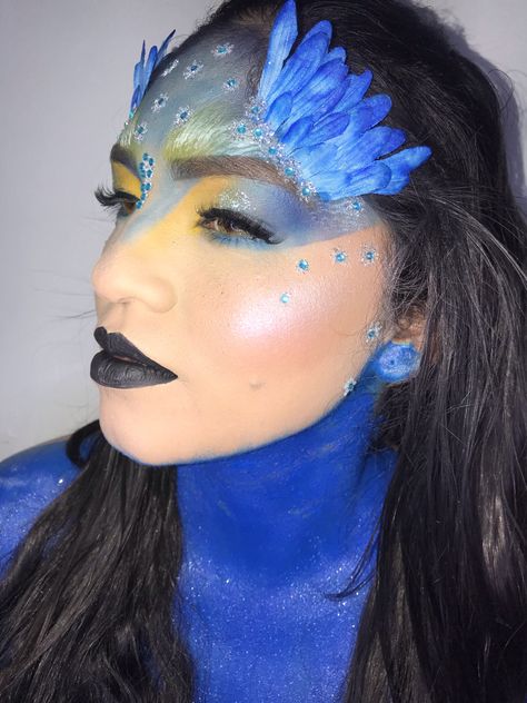 Blue Bird Makeup, Shipwreck Party, Rio Makeup, Odyssey Of The Mind, Bird Makeup, Over The Garden Wall, Fantasy Makeup, Halloween Costumes For Kids, Body Painting